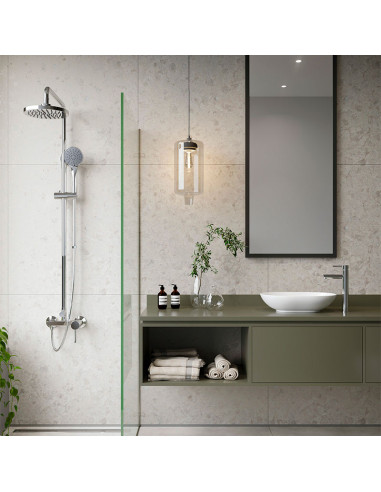 Lyra Ducha Barral Monocomando Con Flor De Ducha Y Duchador Manual