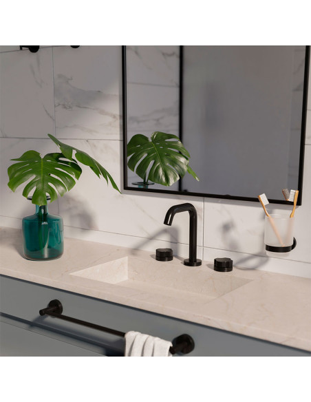 Senza Lavatorio Bimando Para Mesada Negro