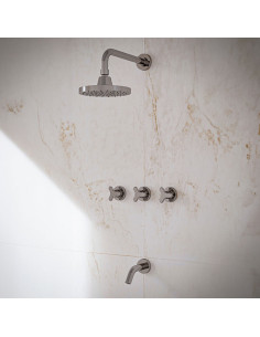 Treva - Juego Cromo Bimando Pdi Para Ducha De Baño 2