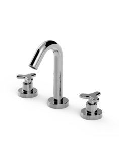 Treva -  Juego Cromo Bimando Para Lavatorio De Baño.