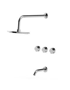 Senza -  Juego Cromo Bimando Para Ducha De Embutir De Baño.