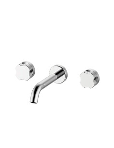 Senza - Juego Cromo Bimando Para Pared De Lavatorio De Baño.