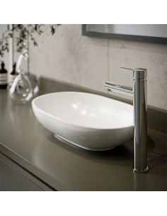 Lyra - Juego Cromo Monocomando Alto Para Lavatorio De Baño. 2