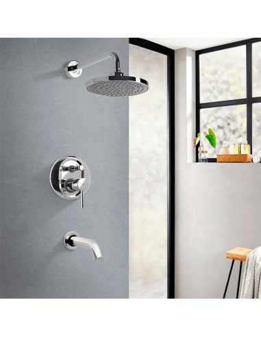 Lyra Ducha De Embutir Monocomando Con Flor De Ducha