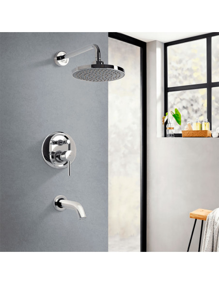Lyra Ducha De Embutir Monocomando Con Flor De Ducha