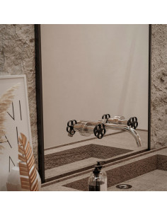 Blumé - Juego Negro Y Cromo Bimando Para Pared De Lavatorio De Baño. 2