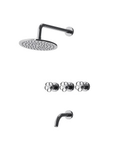 Blumé -  Juego Cromo Bimando Para Ducha De Embutir De Baño.