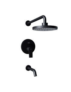 Zafiro Ducha De Embutir Monocomando Con Flor De Ducha Y Lavapies Negro