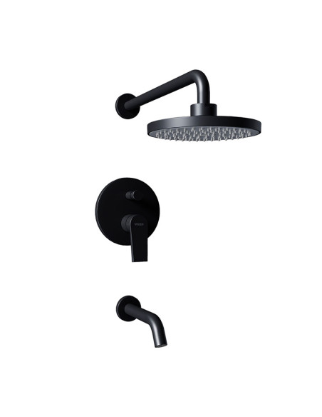 Zafiro Ducha De Embutir Monocomando Con Flor De Ducha Y Lavapies Negro