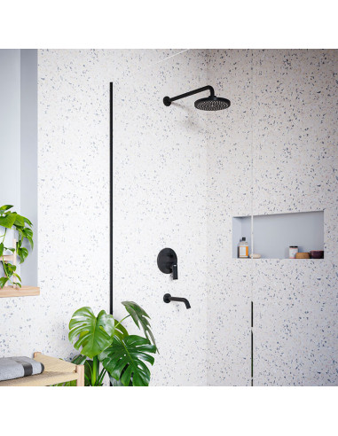 Zafiro Ducha De Embutir Monocomando Con Flor De Ducha Y Lavapies Negro