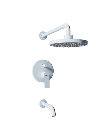 Zafiro Ducha De Embutir Monocomando Con Flor De Ducha Y Lavapies Blanco