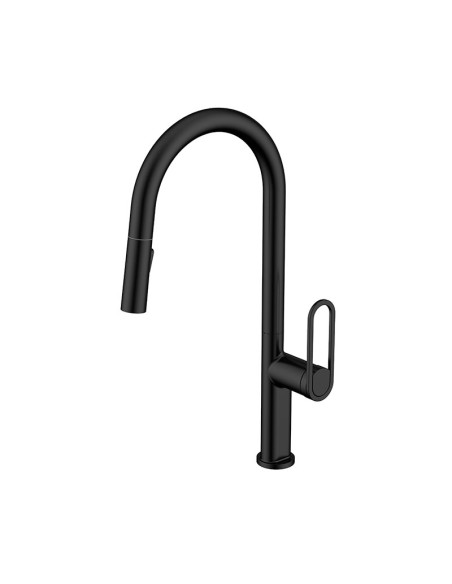 Jaspe Cocina Monocomando Para Mesada Con Pico Extensible Negro