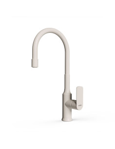 Agatha - Juego Blanco Monocomando Para Mesada De Cocina Con Pico Flexible.