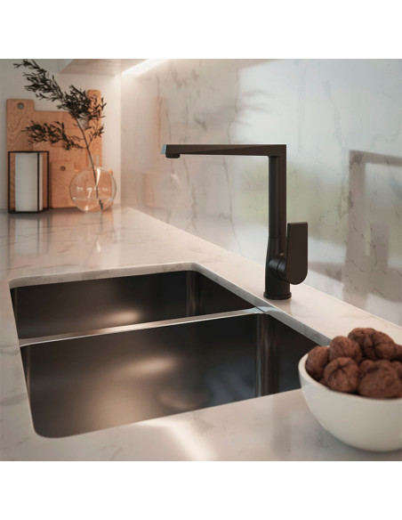 Zafiro Cocina Monocomando Para Mesada Negro